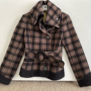 Soia & Kyo - Plaid Belted Women's Jacket